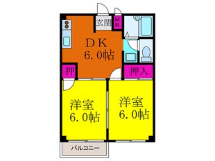 フローリッシュ奥野Ⅱの物件間取画像